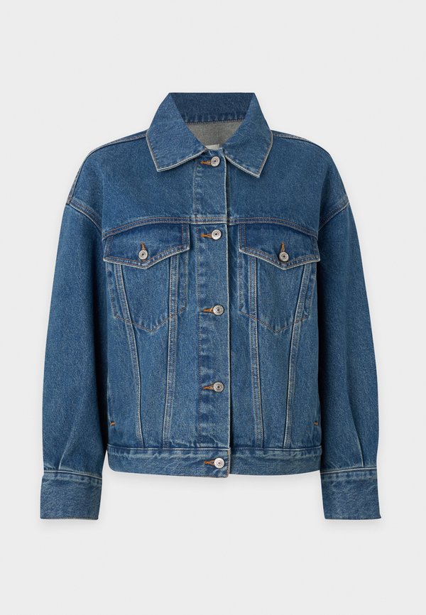 Oversized Distressed Denim Trucker Jacket - Denim jacket - med tinted4