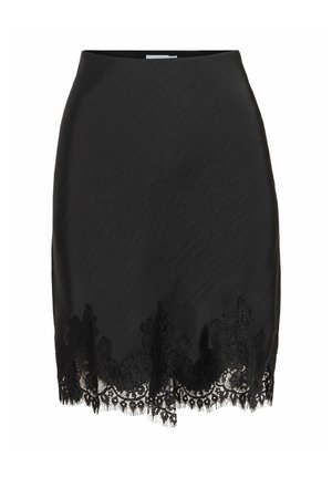 VILA, MINI SKIRT VIEVINDA LACE - Minijupe - black