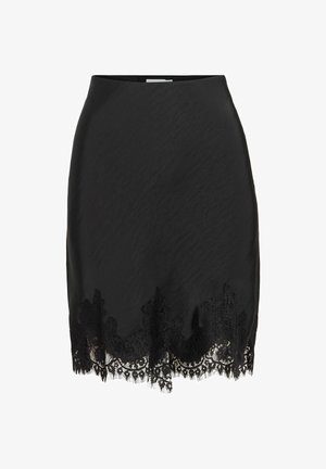 VILA, MINI SKIRT VIEVINDA LACE - Minirok - black
