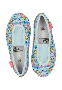 Kinder leichte blaue Slipper mit rosa Meerjungfrau- und Herzmustern, Größe 29, Marke Beck.