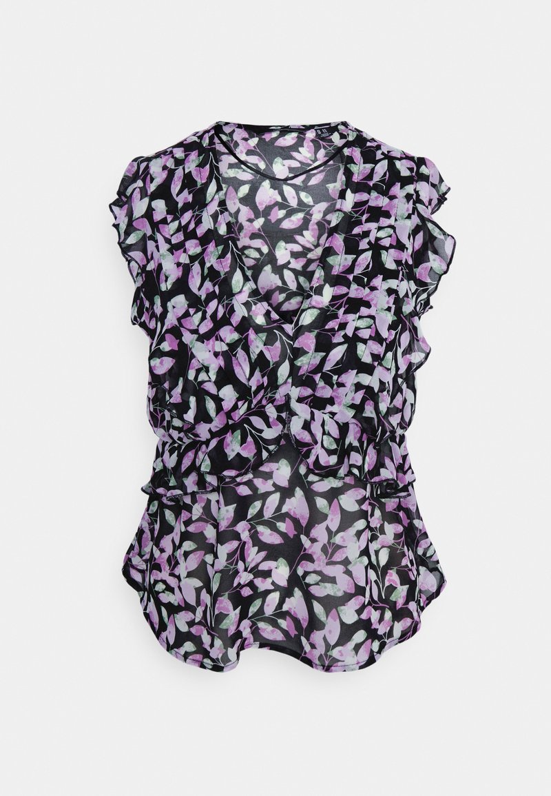Vero Moda Tall VMLOUI V NECK - T-shirt estampada - black/fiona