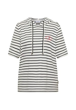 Cecil, SHORT-SLEEVE HOODNSHIRT WITH STRIPES - T-shirt imprimé - vanilla white