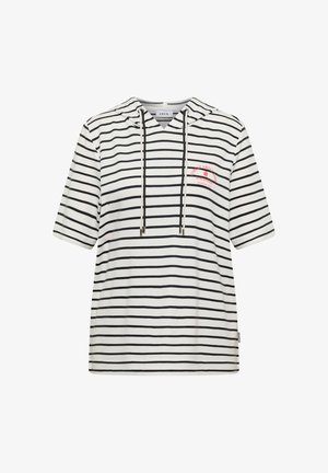 Cecil, SHORT-SLEEVE HOODNSHIRT WITH STRIPES - T-shirt imprimé - vanilla white