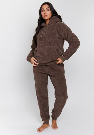 LOUNGEABLE BORG JOGGER SET - Pyjama - brown