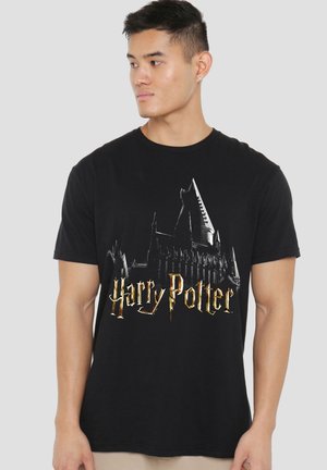 Harry Potter, HARRY POTTER LOGO AND HOGWARTS SILHOUETTE - Print T-shirt - black