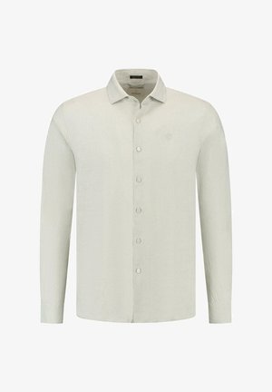 Jasny, zapinany na guziki koszula wykonana z teksturowanej tkaniny. Posiada długie rękawy, klasyczny kołnierzyk oraz małe haftowane logo na piersi.