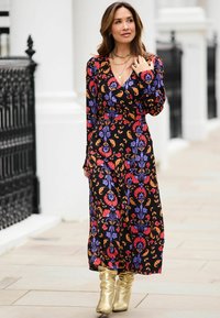 Myleene Klass PRINTED WRAP - REGULAR FIT - Maxi šaty - black
