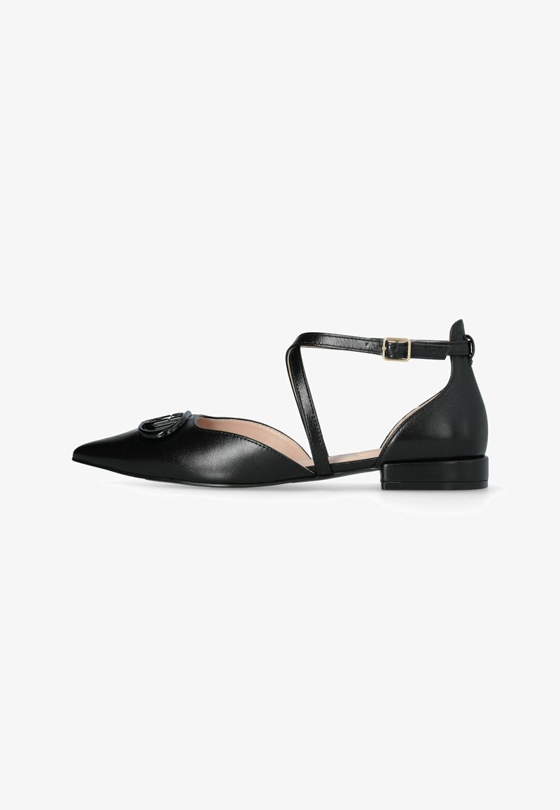 LIU JO LIU JO BLACK BALLET FLATS WITH MAXI-LOGO - Ballerine con cinturino - black