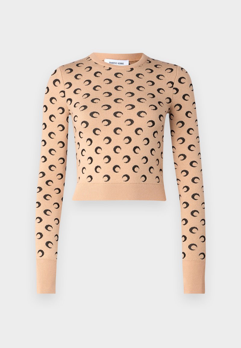 MARINE SERRE MOON LOGO FITTED - Svetr - tan