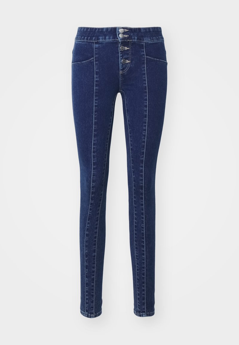 ONLY ONLROYAL BUTTON PLEAT - Jeans Skinny Fit - medium blue denim/blue ...
