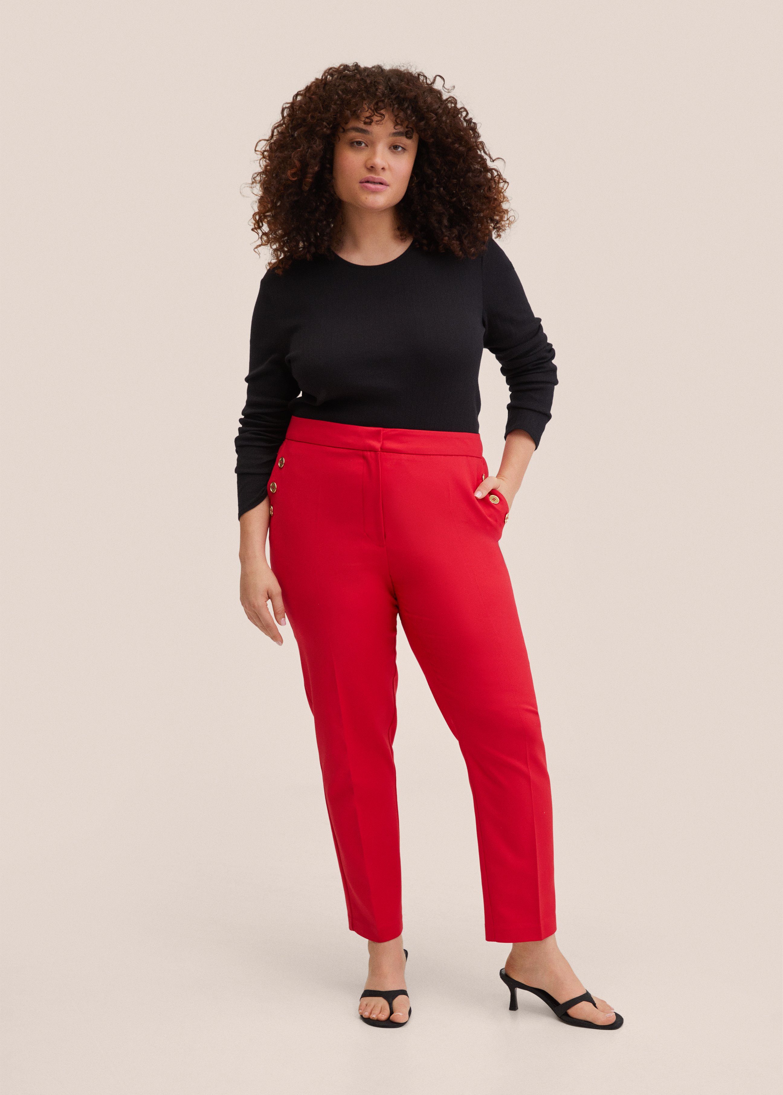 Mango BOTONES - Pantalones - red/rojo - Zalando.es
