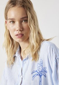 Ipekyol STRIPED PATTERN WITH EMBROIDERY - Button-down blouse - white