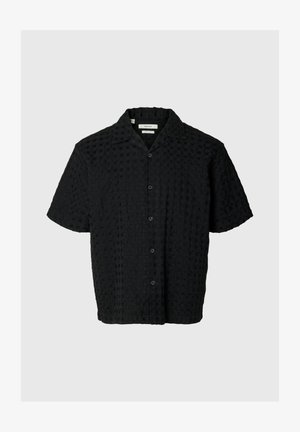 Selected, Short sleeved Textured - Camisa - black