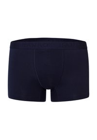 Marinblå herrboxershorts i mjukt tyg. Har en elastisk midjeband med logotyp och en kroppsnära design med sömnadsdetaljer.