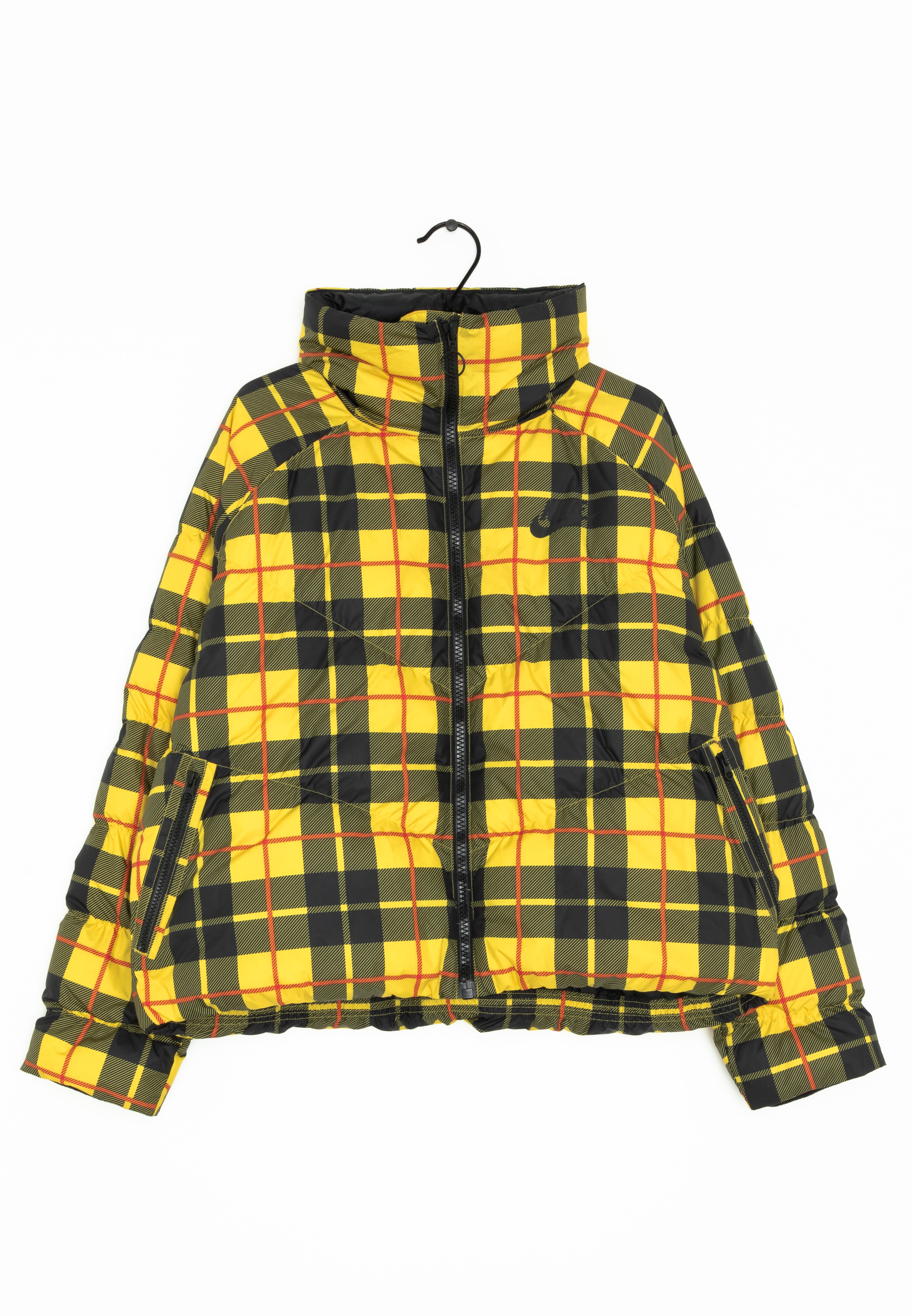 nike yellow plaid puffer jacket