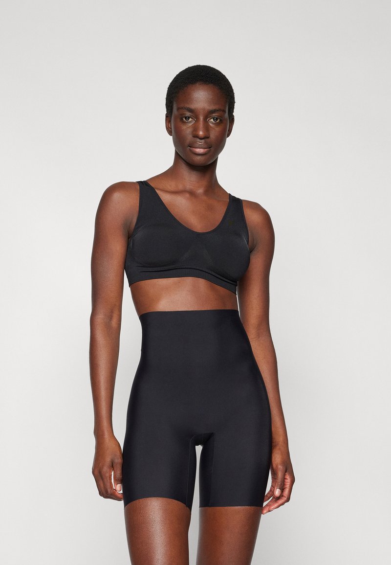 PIECES dam tights PCSOPHIE - Black NUDE FLEECE