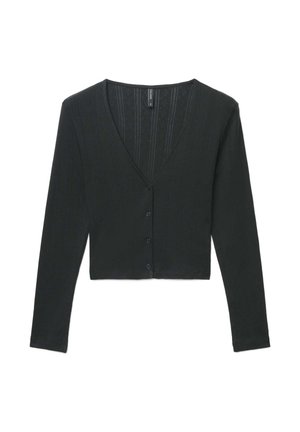 SCOLLO A V - Strickjacke - ultrablack