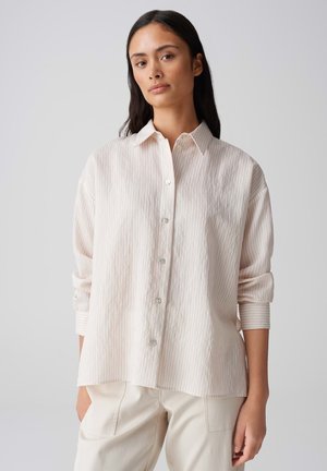 REGULAR FIT STRIPES - Button-down blouse - natural glaze