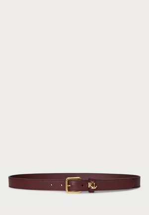 LOGO-KEEPER LEATHER SKINNY BELT - Ζώνη - dark garnet