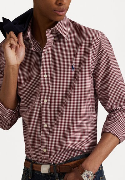Polo Ralph Lauren CUSTOM FIT GINGHAM STRETCH POPLIN SHIRT - Cămașă - classic wine/white