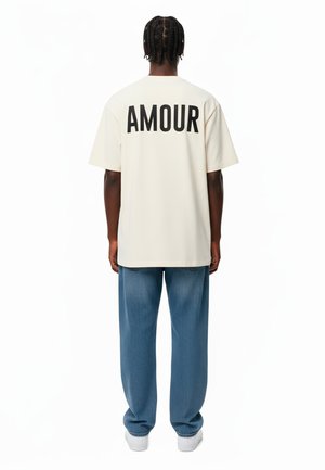 AMOURTEXT BACK HEAVYWEIGHT - T-shirt con stampa - off-white