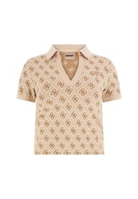 Guess NAHTLOSES 4G-LOGO Polo mehrfarbig beige/beige