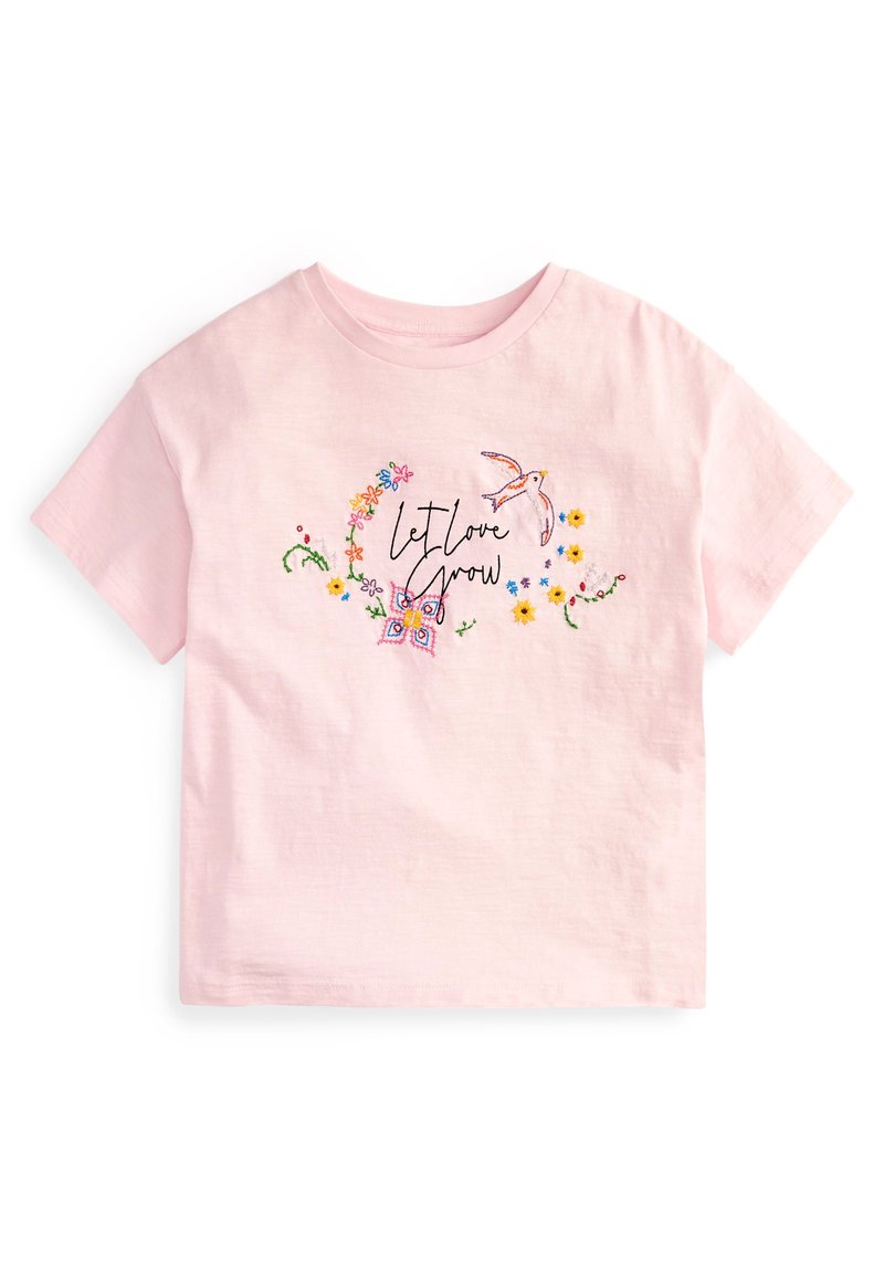 Kinder T-Shirts | Next LET LOVE GROW EMBROIDERY T-Shirt print pink - BR52638 Kinder T-Shirts | Next LET LOVE GROW EMBROIDERY T-Shirt print pink - BR52638