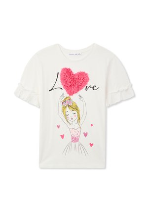 T-shirt con stampa - bianco lana
