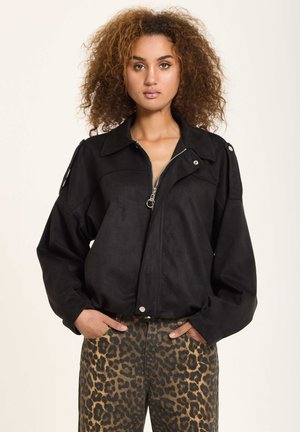 Faux leather jacket - black