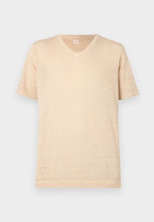 MEN V NECK - T-shirt basic - safari soft fade