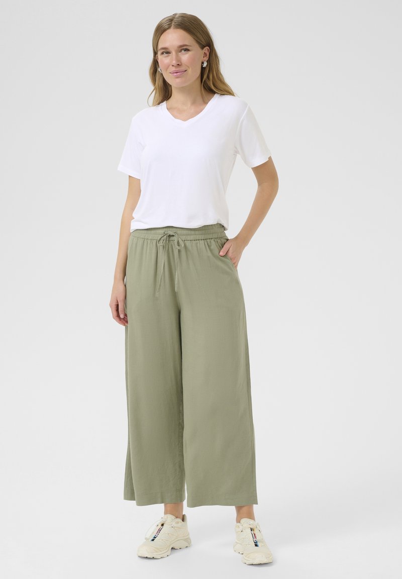 Combishort (short Pantalon) Kaffe Femme Taille 38 - Vert Et Blanc, Coton/lycra, Taille Haute, Occasion Parfait état