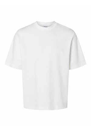 Selected Homme SLHLOOSEOSCAR O NECK TEE - T-shirt basique - bright white