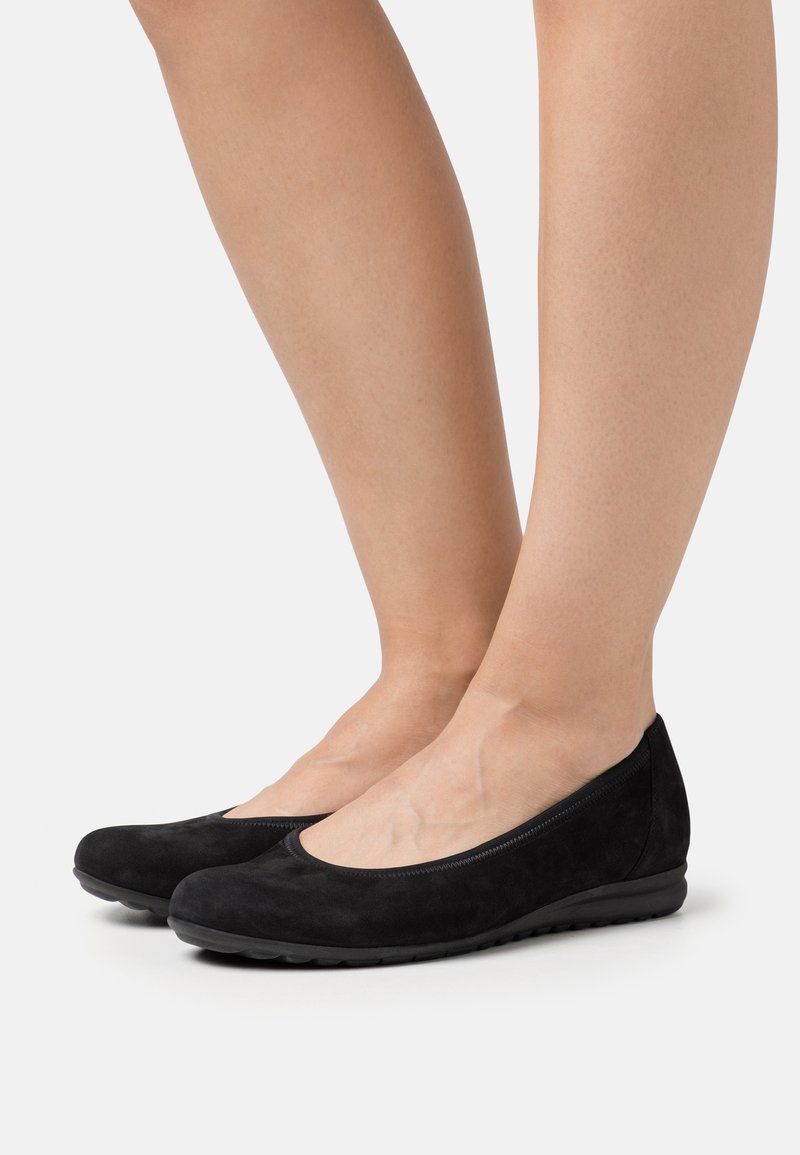 Gabor Comfort Ballerinas Veloursleder Dunkelblau