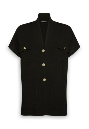 Elena Mirò, CARDIGAN MANICA CORTA CON BOTTONI GIOIELLO - Cardigan - nero