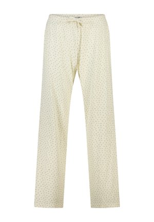 Crèmekleurige pyjamabroek met kleine bloemenprint en een verstelbare taille met trekkoord.