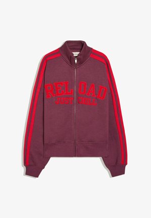 Bershka, ZIP-UP AND PATCHES - SWEATSHIRT - Sweat zippé - bordeaux