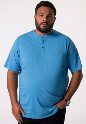 HENLEY HALBARM RUNDHALS - T-Shirt basic - sky blue