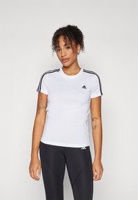 adidas Sportswear - ESSENTIALS STRIPES - Majica kratkih rukava s printom - white/black Minijatura 1