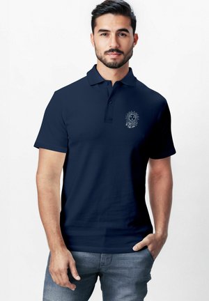 POLOSHIRT HERREN MIT SONNE GRAFIK PRINT – KURZARM POLO SOMMER - Polo shirt - navy