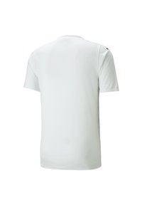 T-shirt bianco a maniche corte con scollo rotondo, realizzato in tessuto leggero e morbido. La vista posteriore mostra un design semplice senza caratteristiche aggiuntive.