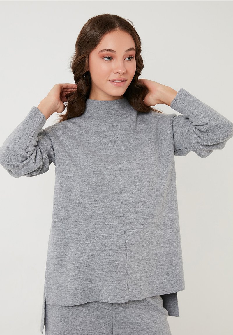 Damen Strickjacken | LELA Strickpullover grey/grau - IF96153 Damen Strickjacken | LELA Strickpullover grey/grau - IF96153