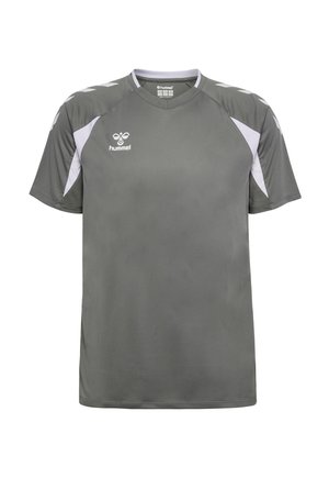 CORE 2.0 S/S - T-Shirt print - steel gray white