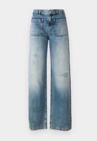 STRAIGHT HIGH LOOSE FIT - Wide leg - indigo