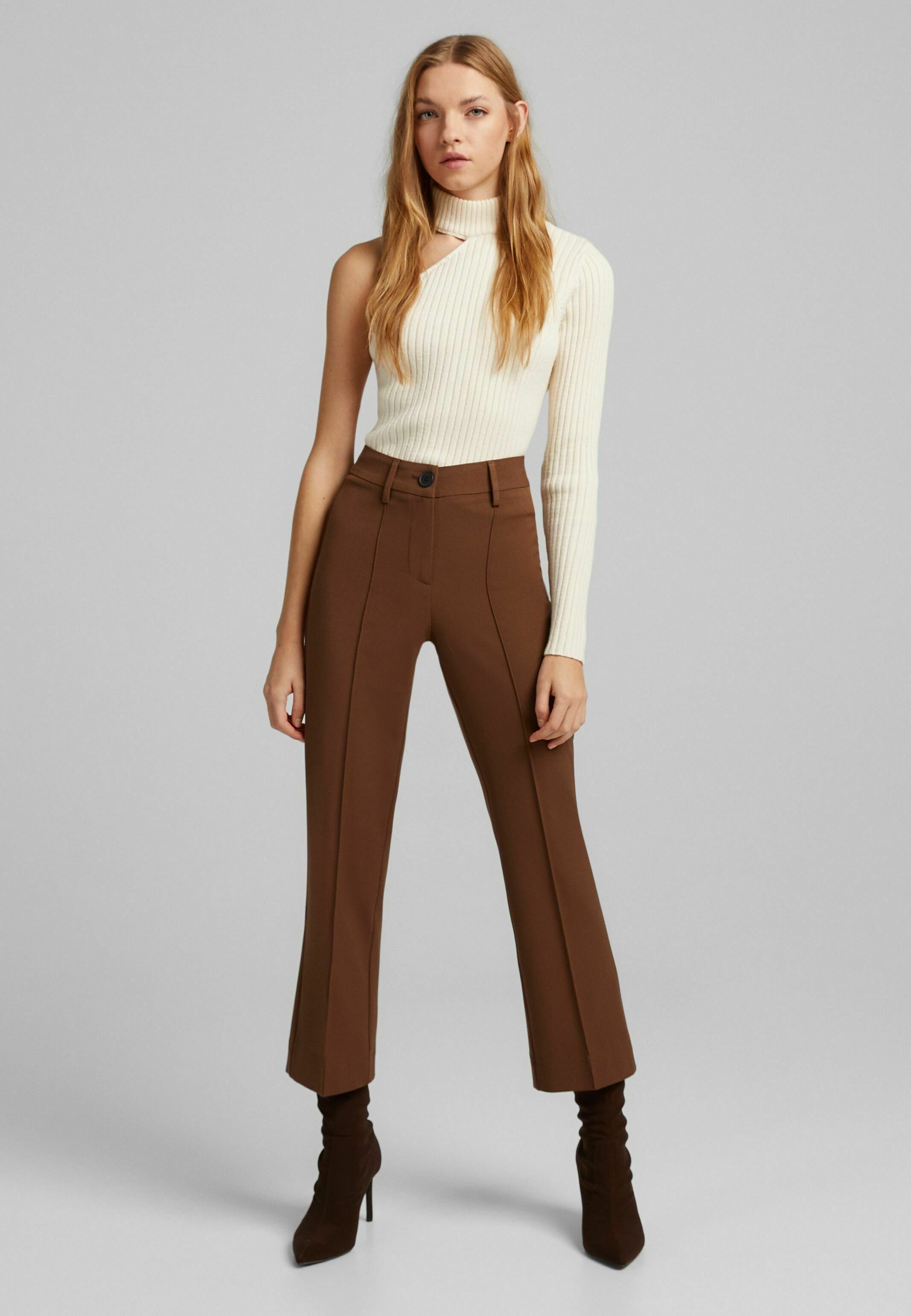 Bershka FLARE - Broek - brown/Bruin - Zalando.nl