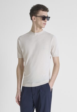 REGULAR FIT IN BLEND SOFT WITH FOAM LOGO PRINT - Basic T-shirt - paper