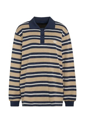 adidas Originals, STRIPE KNITTED POLO - Polo shirt - khaki three