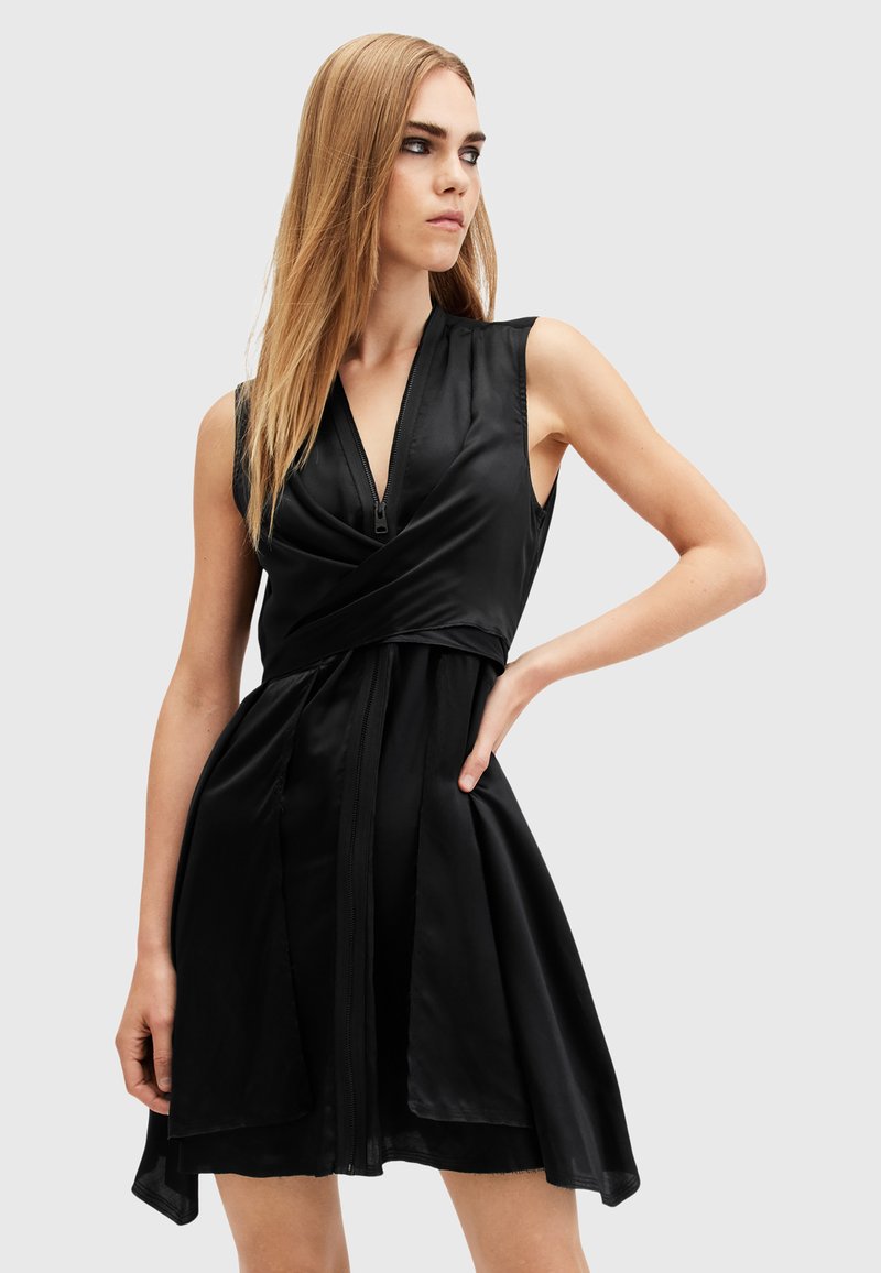 all saints jayda silk dress AllSaints Jayda Kazuno Dress, Black, M