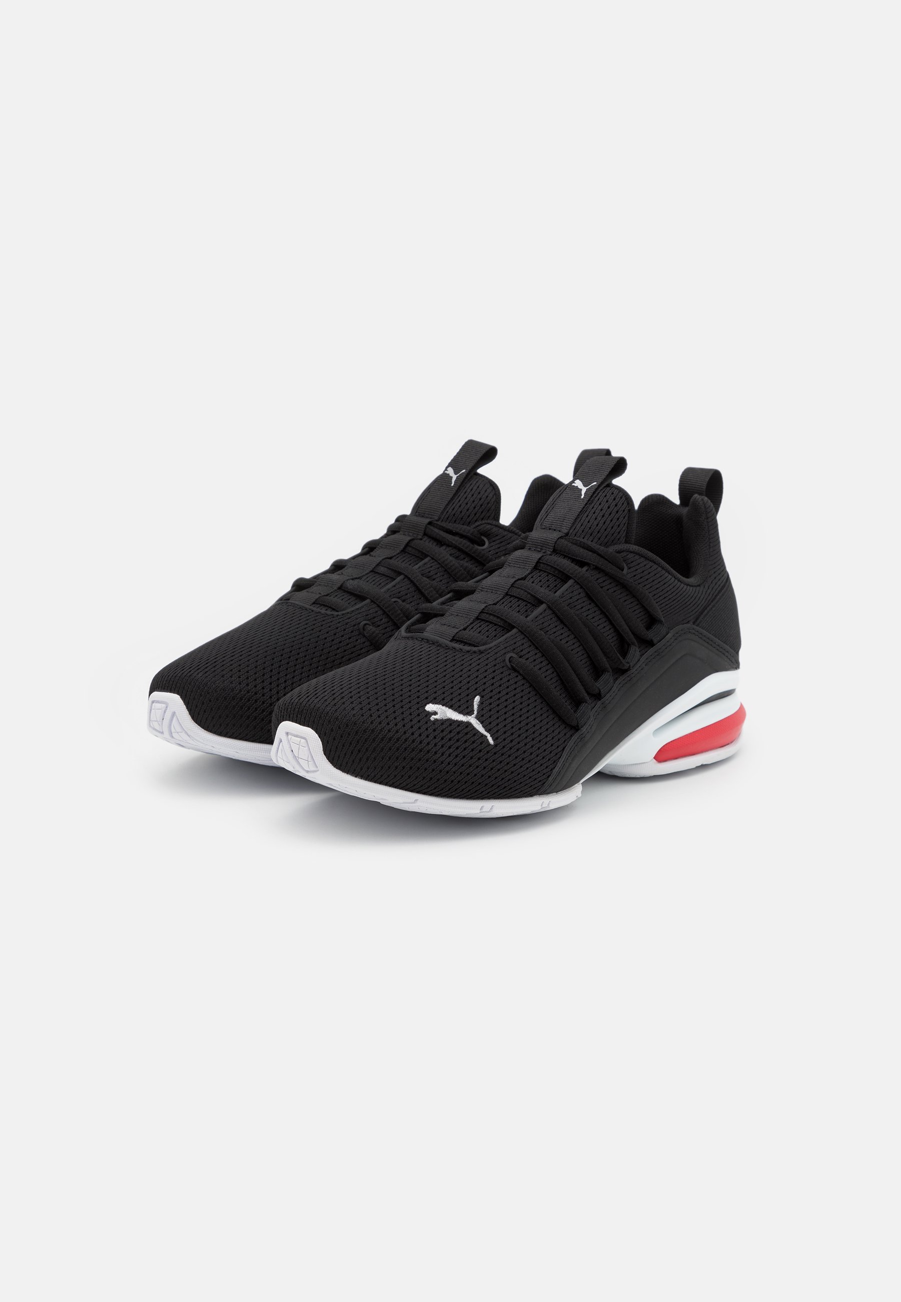 Puma AXELION - Training shoe - black/silver/high risk red/black - Zalando