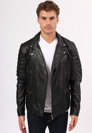 FERGUS - Leather jacket - black