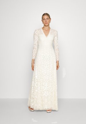 AURELIA LONG SLEEVE V NECK GOWN EXCLUSIVE - Robe de cocktail - champagne/white